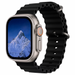Smartwatch with a black band on a white background