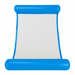Blue inflatable pool float with a white mesh center on a white background