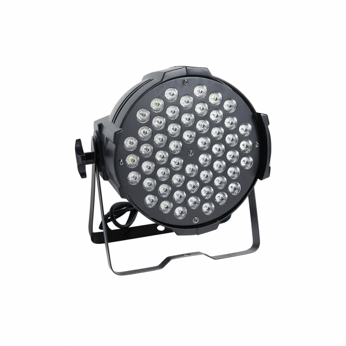 Black LED light fixture with multiple small lights on a white background