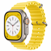 Smartwatch with a yellow band on a white background