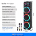 FAMSOON FS-12227 speaker with RGB lighting, remote control, and microphones on a white background