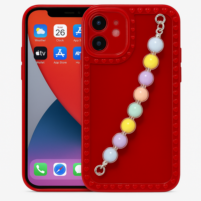 Beaded iPhone 12 Case – Heart Edge Design