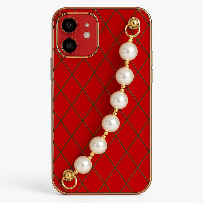 Luxury iPhone 12 Pearl Strap Case – 7 Colors