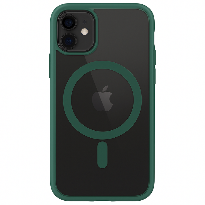Magnetic Clear Case for iPhone 11 – Forest Green