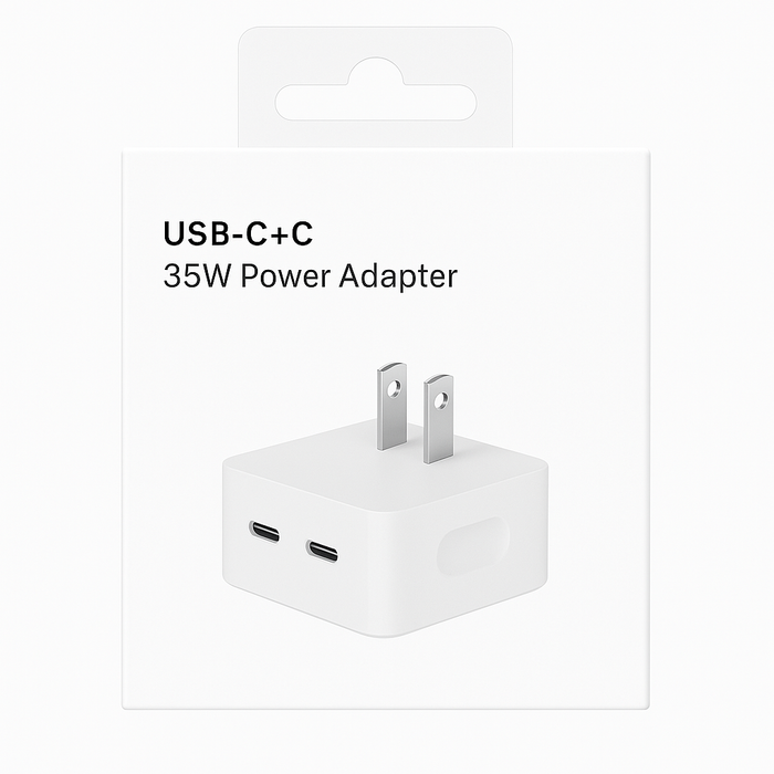35W USB-C+C Dual Port Power Adapter – Fast Charging Wall Charger