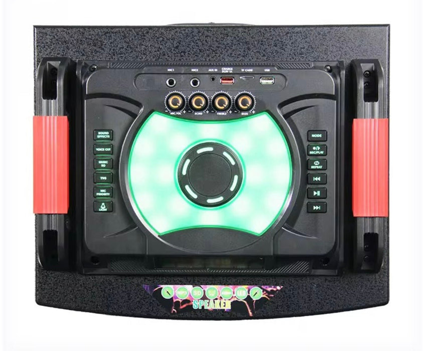 MT-1225 Portable 30000W Wireless Stage Performance Party Speaker – Dual 12” Subwoofers, LED Lights, Karaoke, Bluetooth