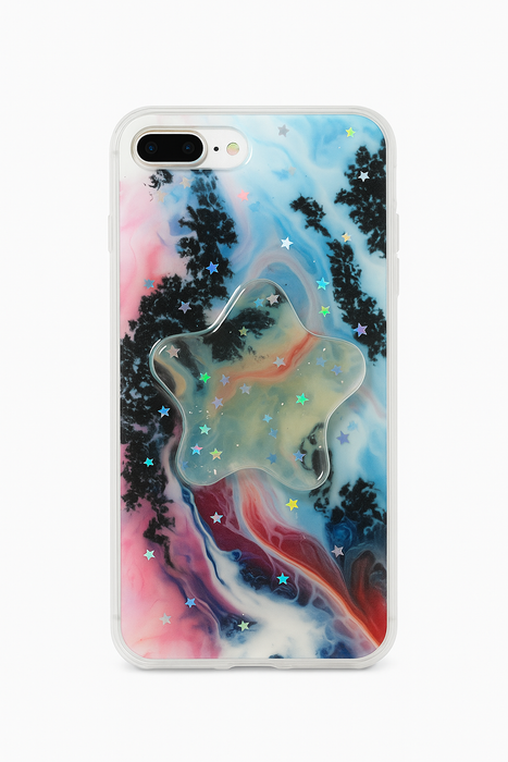 Galaxy Swirl Star Grip Case – Abstract Art Edition