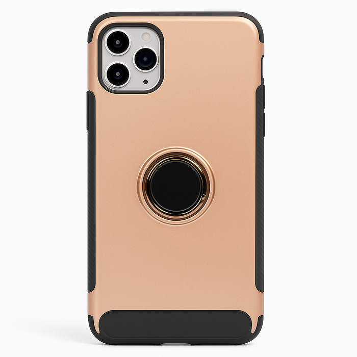iPhone 11 Pro Max Case with Ring Stand – Rose Gold & Black