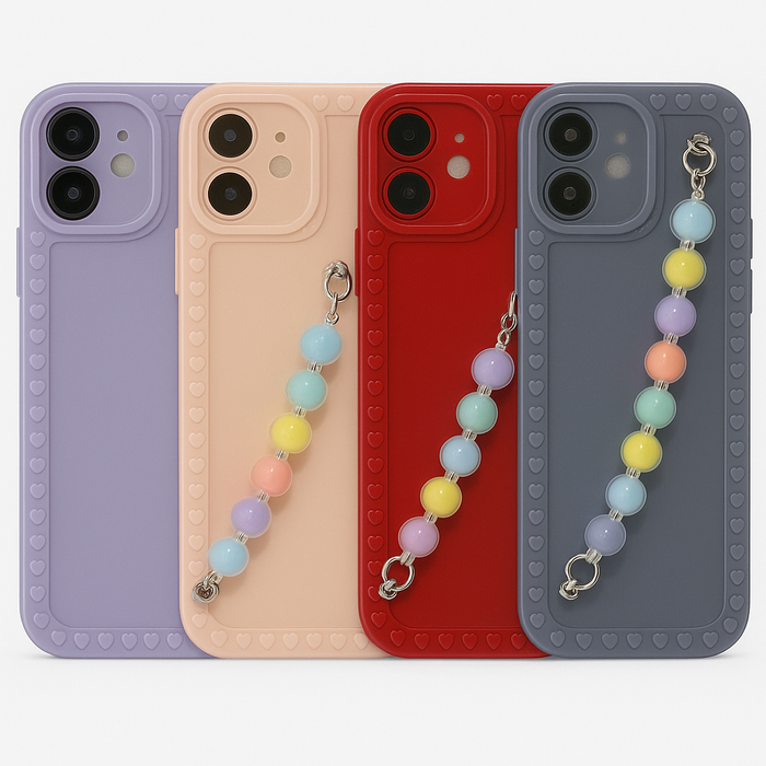 Pastel Bead Chain Silicone Case – iPhone 12 Mini