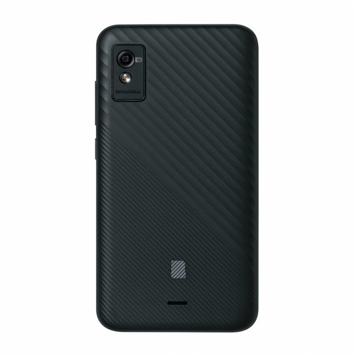 Black smartphone case with a textured pattern on a white background