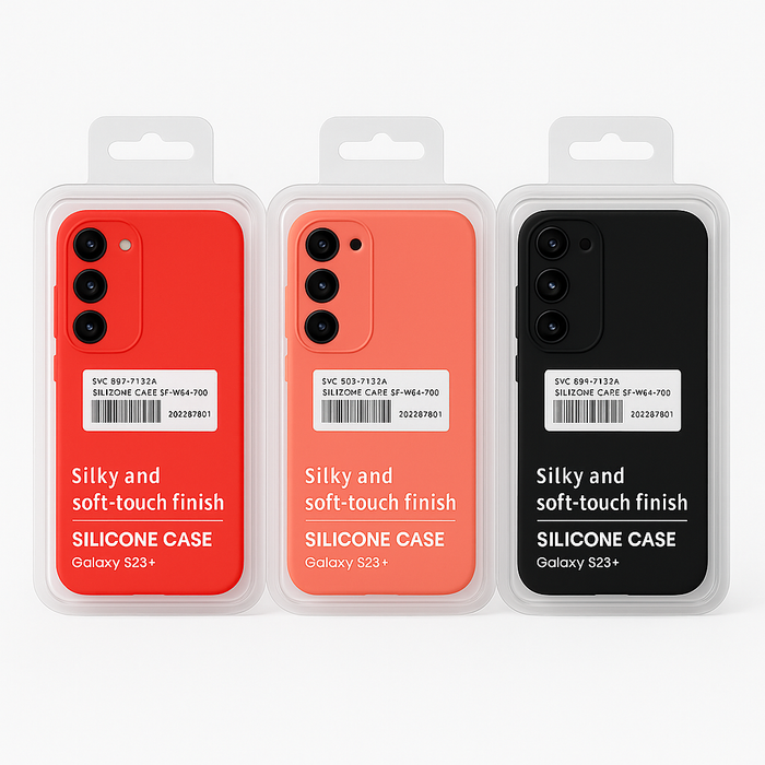 Soft Silicone Shockproof Case with Packaging – For Galaxy S23 Plus