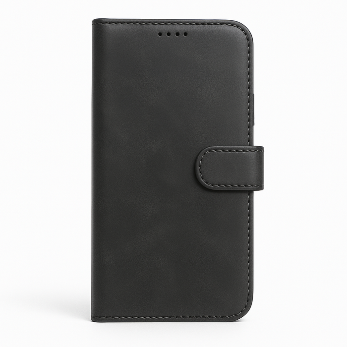 iPhone 11 Pro Max – Classic Black Leather Flip Wallet Case