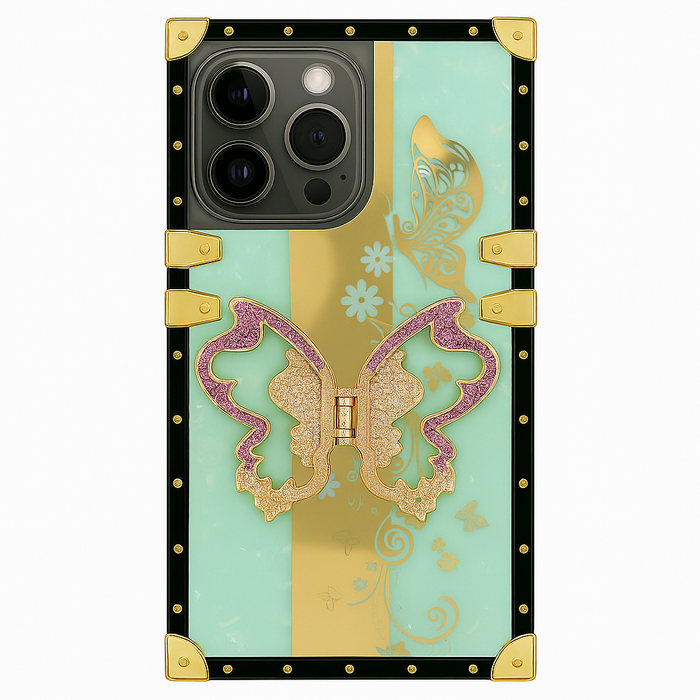 Luxury Butterfly Kickstand Case – iPhone 16 Pro