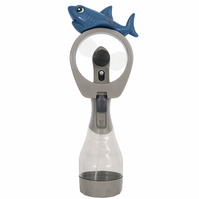 Handheld magnifying glass with shark handle on a white background