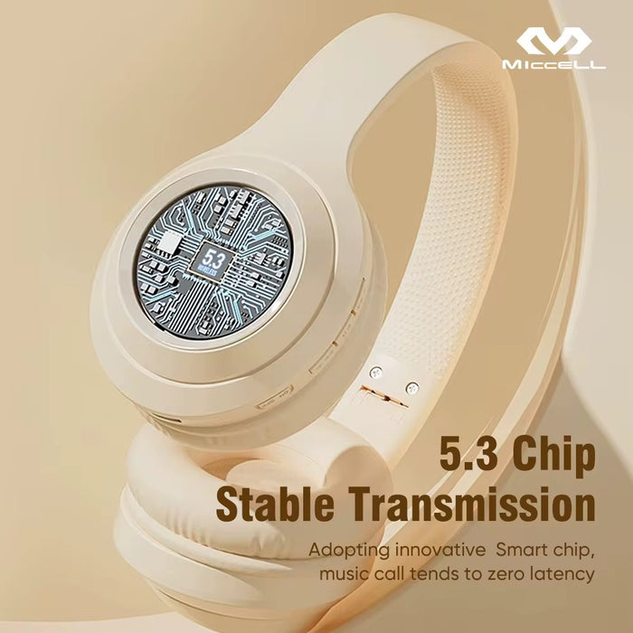 Miccell Wireless Headset – Bluetooth Over-Ear Headphones with Mic