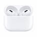 White wireless earbuds in a charging case on a white background