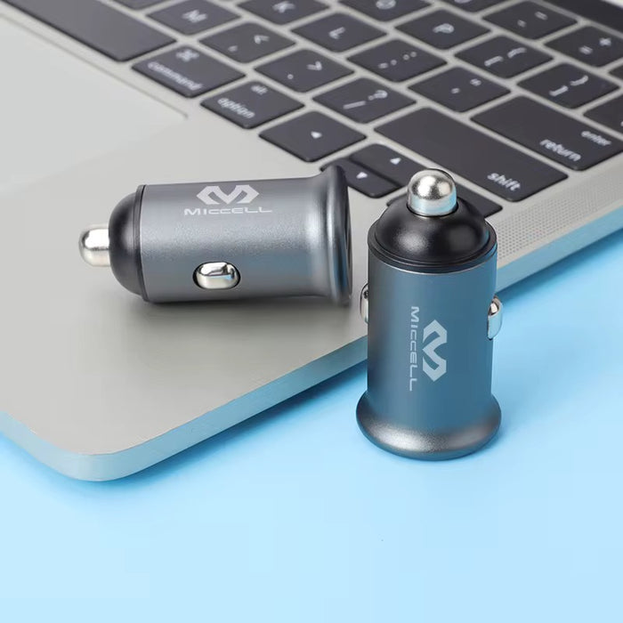 Miccell 20W PD USB-C Car Charger – Black | UPC: 0615068616508