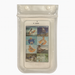 Clear phone pouch with images of people engaging in various activities on a white background