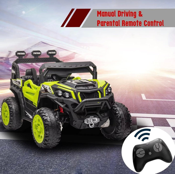 Kids Electric Ride-On Car with Remote Control – 12V Battery Powered Truck (Blue, Red, White, Green)