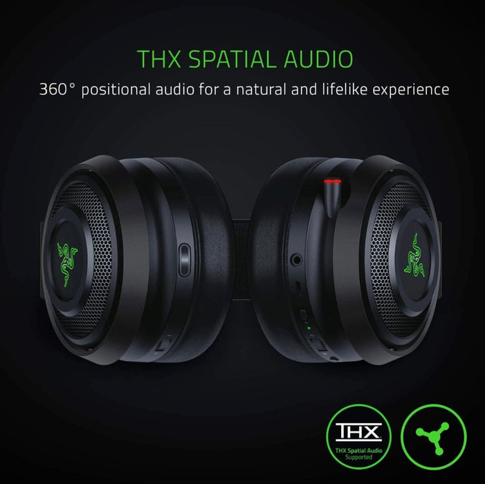 Black headphones with THX logo on a dark background