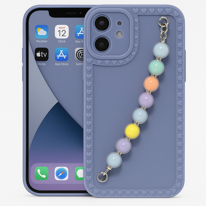 Beaded iPhone 12 Case – Heart Edge Design