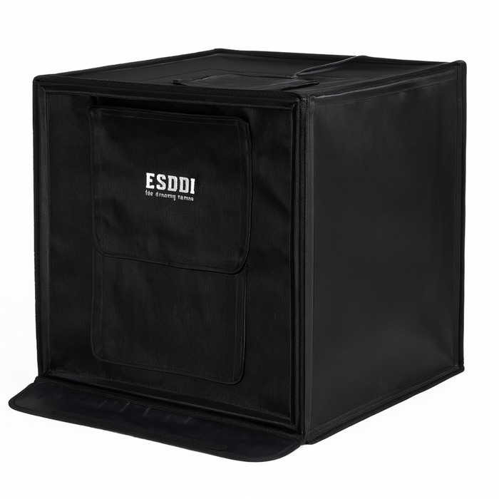 Black ESDDI grow tent on a white background