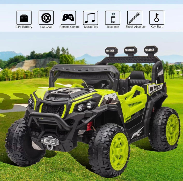 Kids Electric Ride-On Car with Remote Control – 12V Battery Powered Truck (Blue, Red, White, Green)