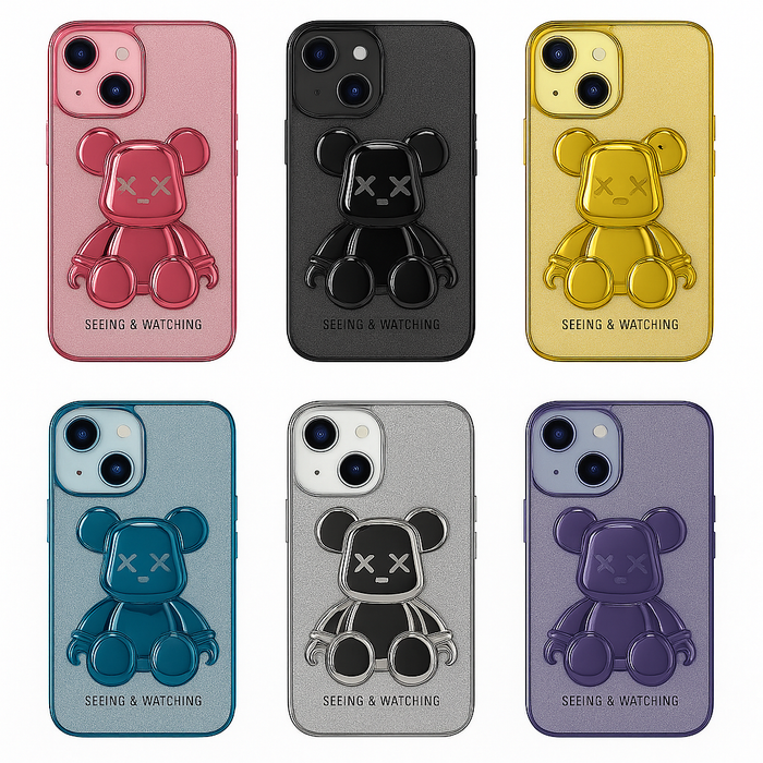 3D Bear Glitter Phone Case – iPhone Series