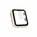 White watch case with black screen on a white background