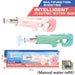 Multifunctional intelligent electric water gun with packaging on a white background