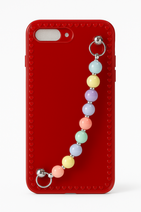 Pastel Heart Bead Strap Phone Case – iPhone 7 Plus / 8 Plus