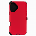 Red phone case with black accents on a white background