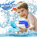 Child playing with a water gun surrounded by water splashes and the text 'Water Gun Fight Game'.