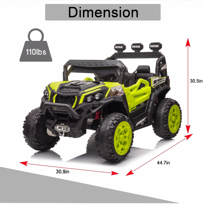 Kids Electric Ride-On Car with Remote Control – 12V Battery Powered Truck (Blue, Red, White, Green)