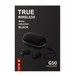 Black packaging of True Wireless earbuds with 'Noise reduction' and 'Black' text.