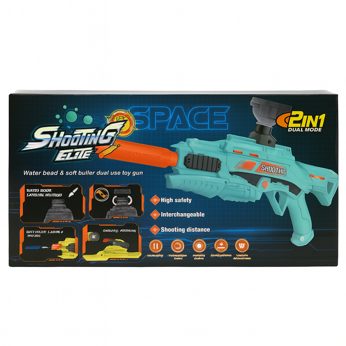 Shooting Elite 2-in-1 Dual Mode Toy Gun – Water Bead & Soft Bullet Blaster