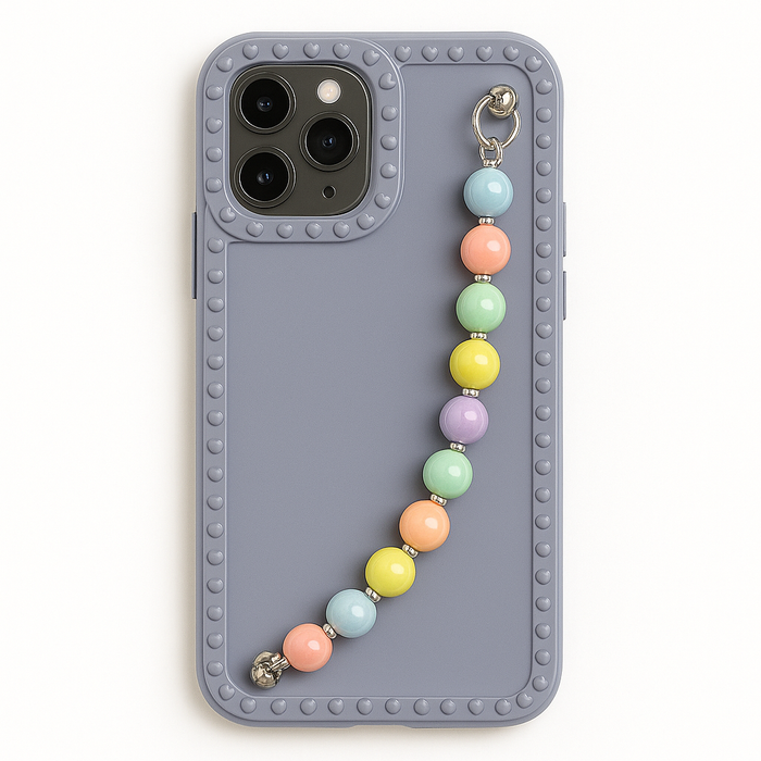 iPhone 11 Pro Max Case with Beaded Hand Strap – Multiple Colors