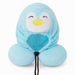 Blue penguin-shaped neck pillow on a white background
