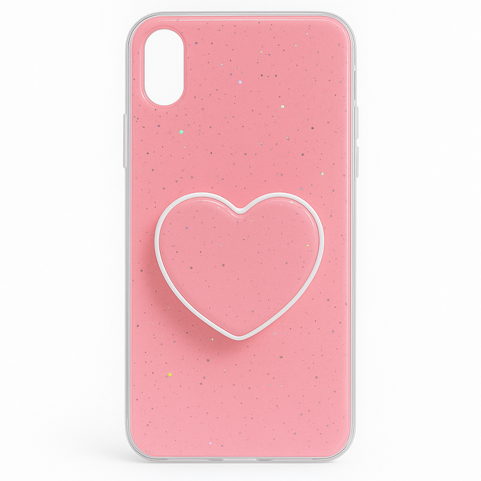 Heart PopSocket Glitter Stand Case – iPhone XR