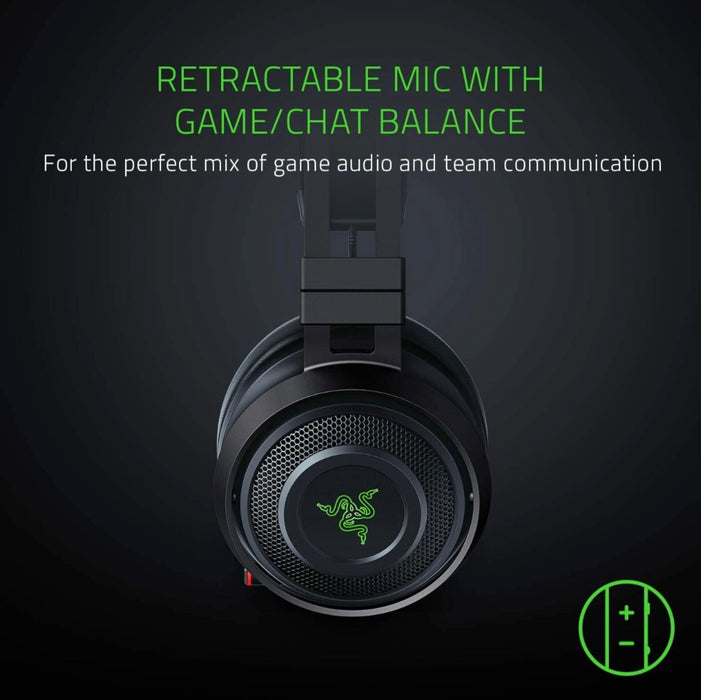 Gaming headset with Razer logo on a dark background