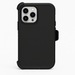 Black phone case with a white background