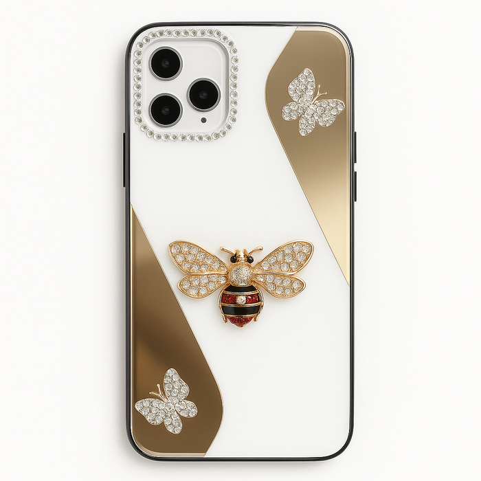 Luxury Bee & Butterfly Mirror Case – iPhone 11 Pro Max
