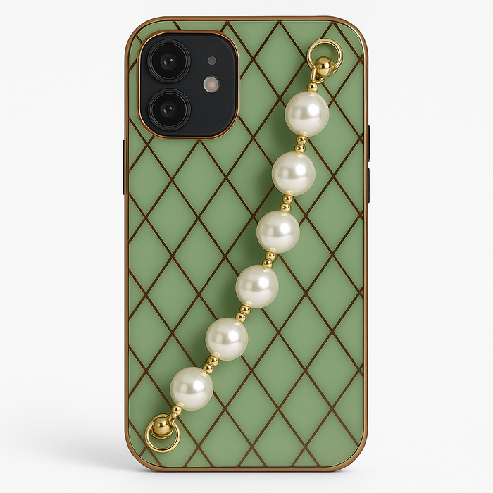 Luxury iPhone 12 Pearl Strap Case – 7 Colors