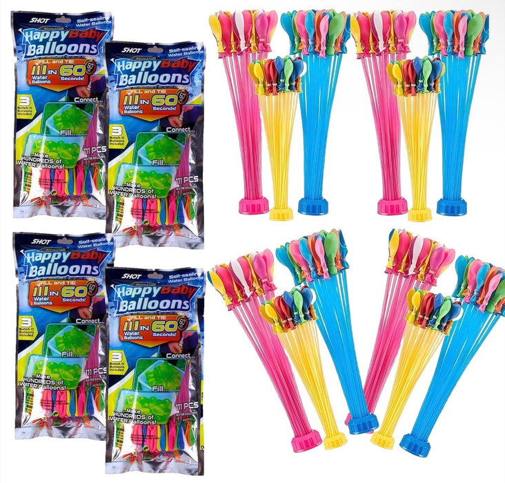 Happy Baby Balloons – 111 Self-Sealing Water Balloons (3-Pack)