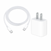 White charging cable and adapter on a white background