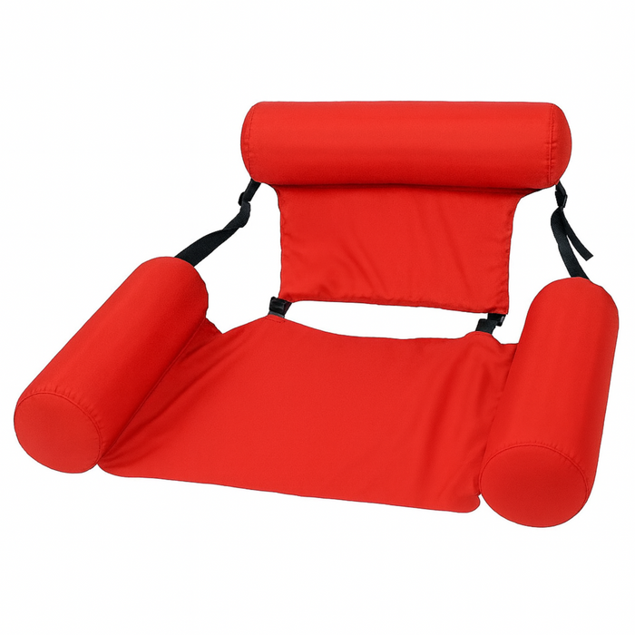 Red inflatable chair on a white background