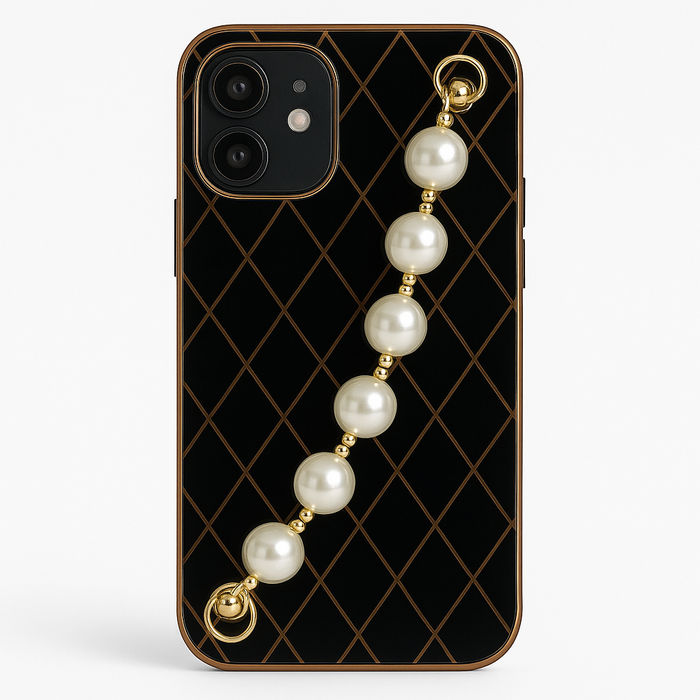 Luxury iPhone 12 Pearl Strap Case – 7 Colors