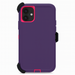Purple phone case with pink accents on a white background