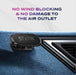 Car air vent with a STATIK device attached, showing no wind blocking and no damage to the air outlet.