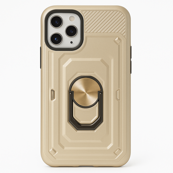 Rugged Armor Ring Case for iPhone 11 Pro Max – Beige Gold